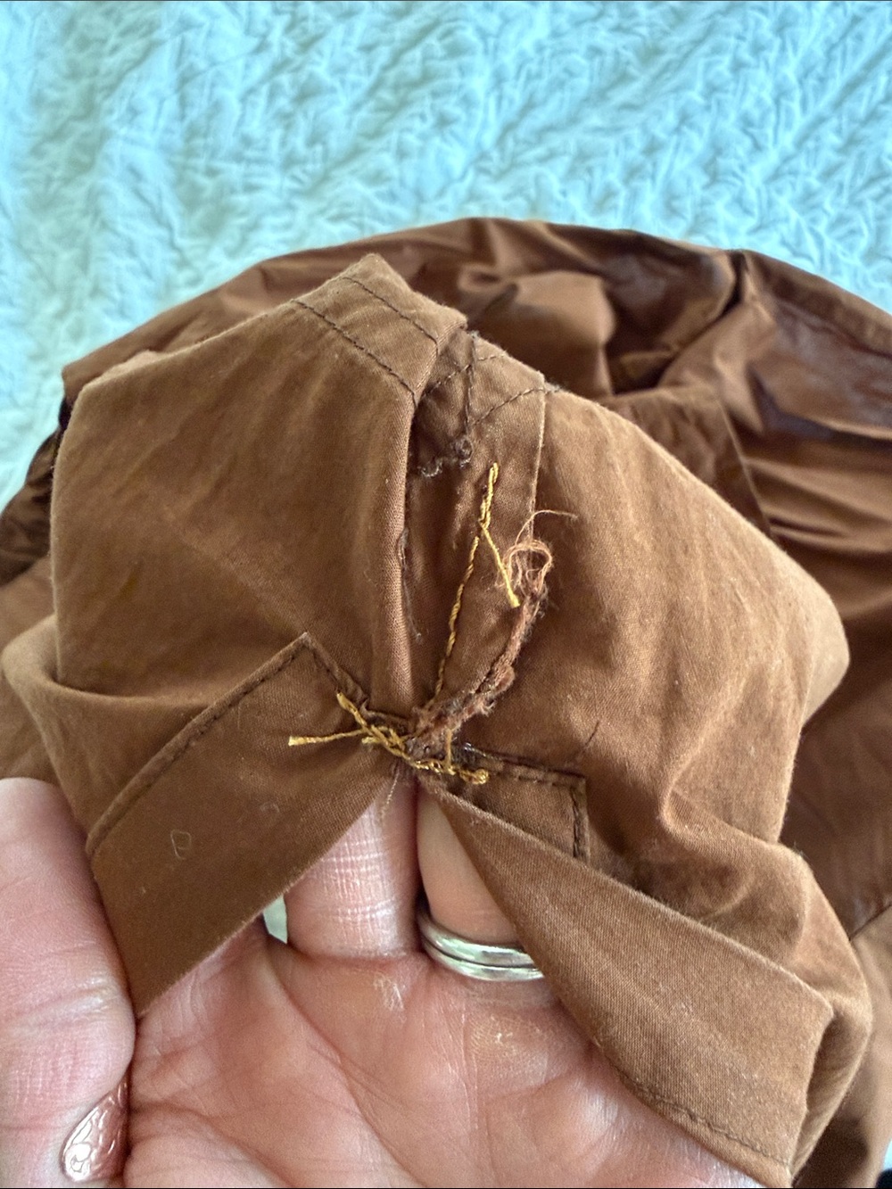 Everlane Rust-Brown Button-Front A-Line Skirt - Picture 7 of 12